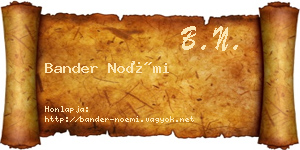 Bander Noémi névjegykártya